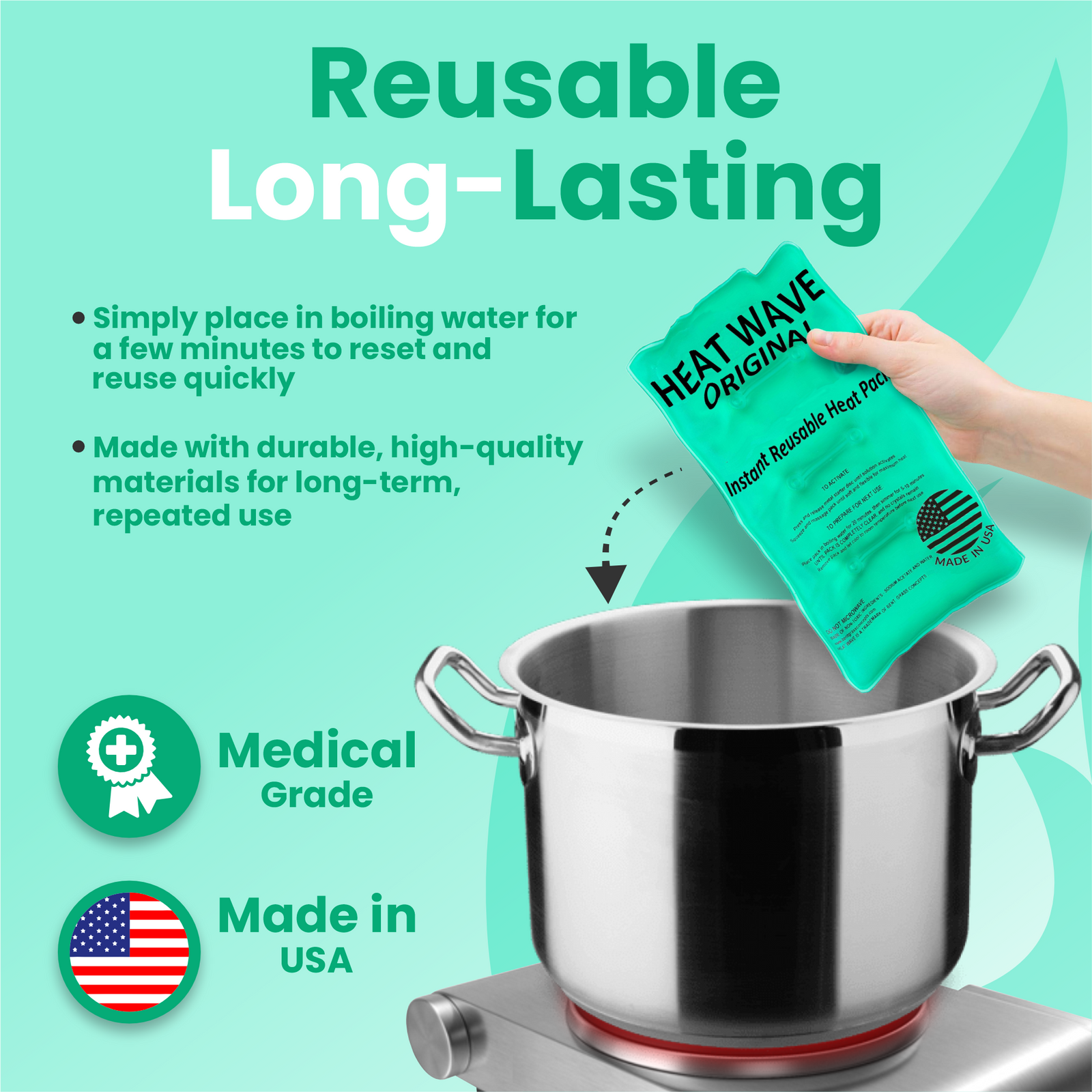 Heat Wave Large Heat Pack 8"x12" Instant and Reusable